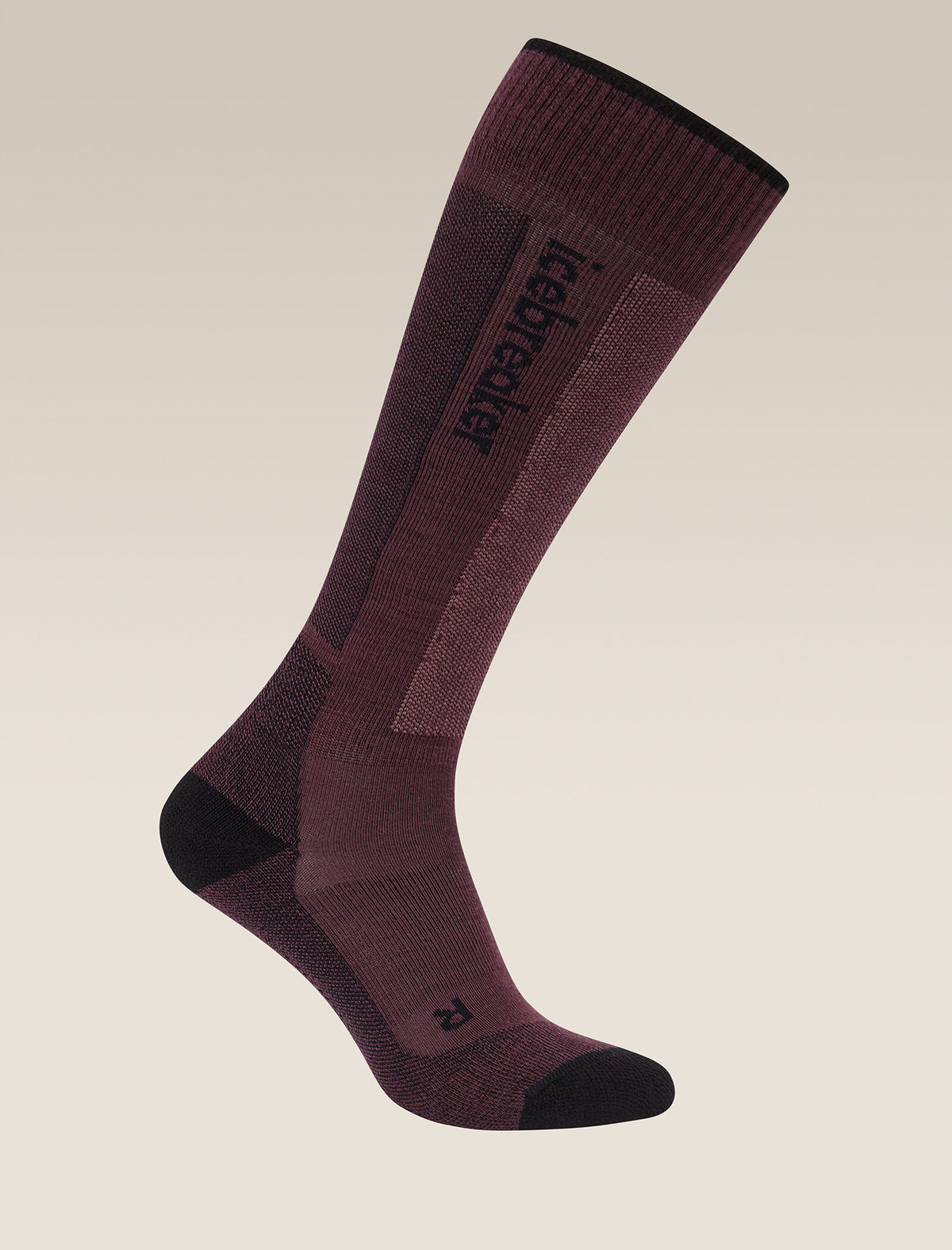 Women's Merino Ski+ Light Over The Calf Socks Java/Black - 4
