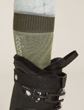 Women's Merino Ski+ Light Over The Calf Socks Mountain Contour Lichen/Loden - 1