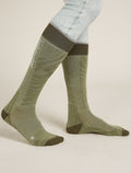 Women's Merino Ski+ Light Over The Calf Socks Mountain Contour Lichen/Loden - 2