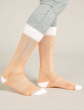 Women's Merino Ski+ Light Over The Calf Socks Mountain Contour Feldspar/Snow - 2