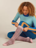 Women's Merino Ski+ Light Over The Calf Socks Mountain Contour Summit/Blush/Hydro - 2