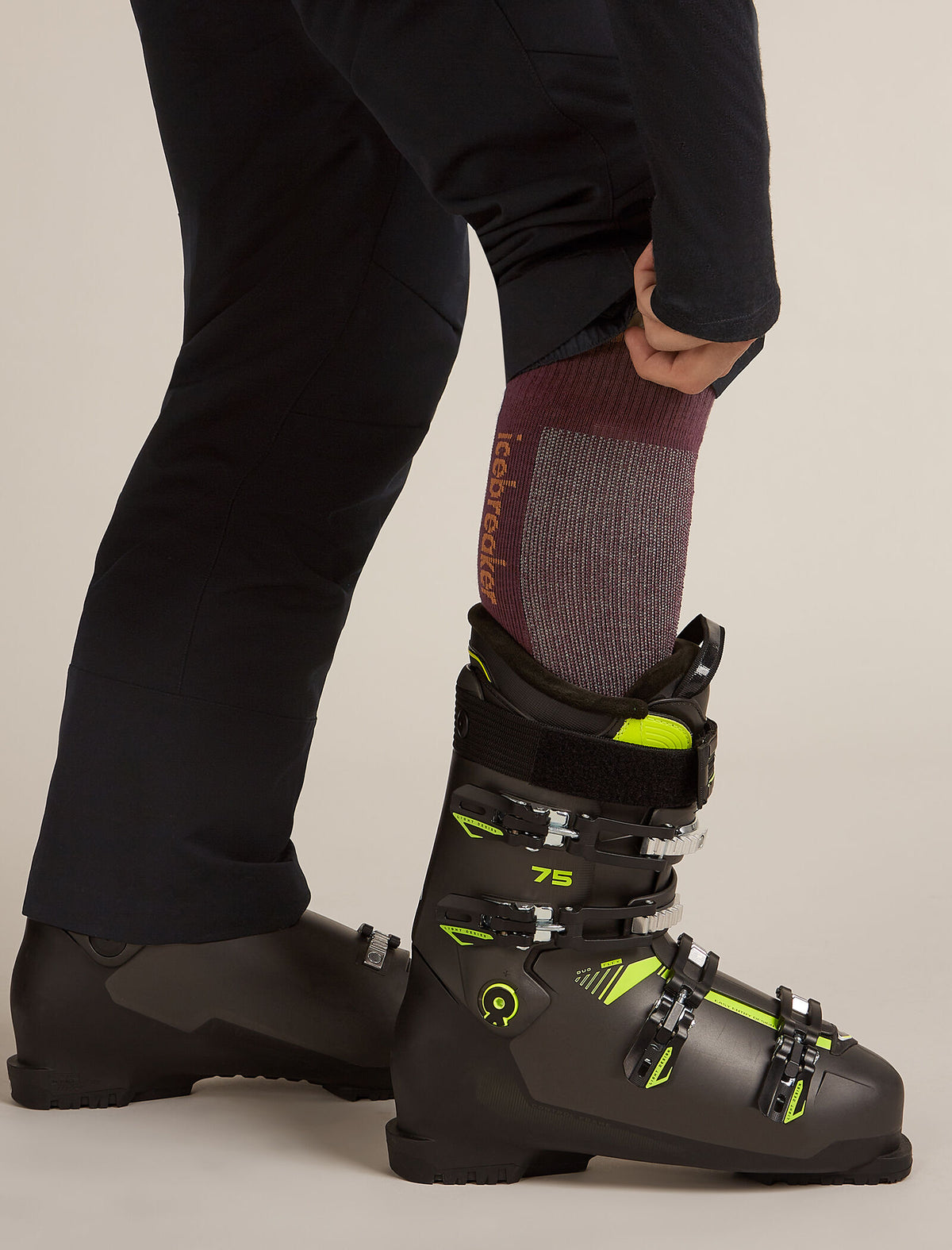 Men's Merino Ski+ Light Over The Calf Socks Java/Trail - 1