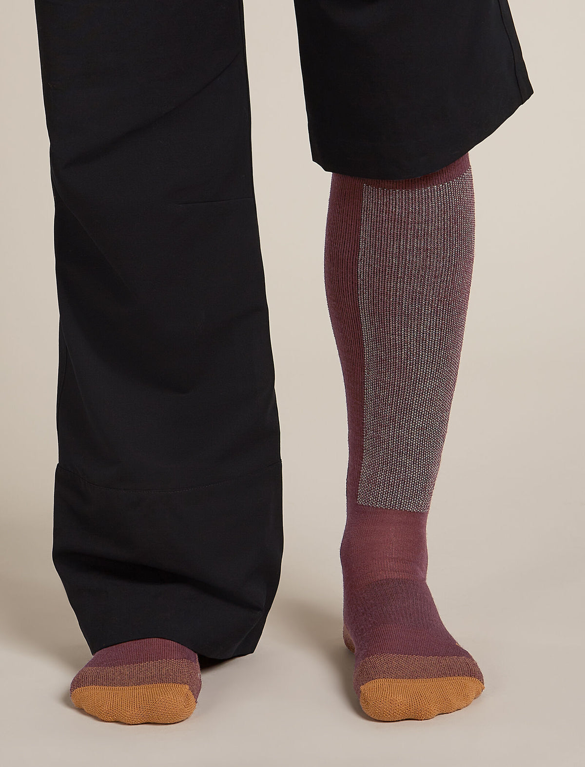 Men's Merino Ski+ Light Over The Calf Socks Java/Trail - 3