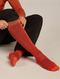 Men's Merino Ski+ Light Over The Calf Socks Mountain Contour Agate/Fervid/Atlantis - 2