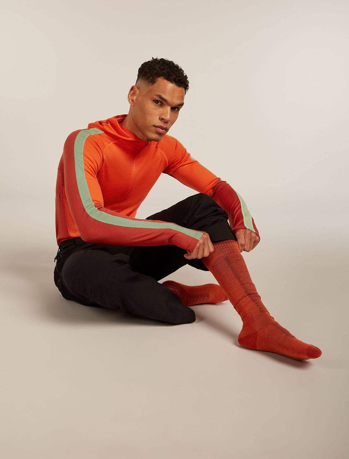 Men's Merino Ski+ Medium Over The Calf Socks Fervid/Agate/Java - 2