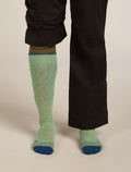 Men's Merino Blend Ski+ Medium Over The Calf Mountain Contour Socks Seaglass/Atlantis/Trail - 3