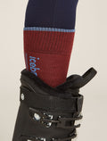 Women's Merino Ski+ Ultralight Over The Calf Socks Port/Baja - 1