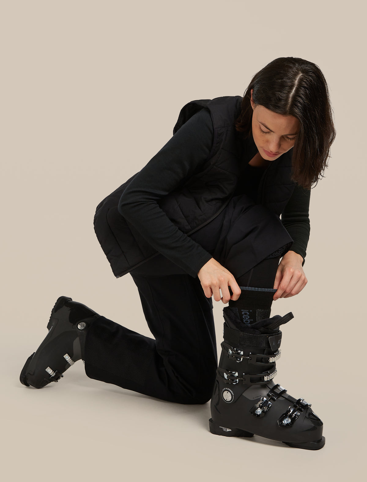 Women's Merino Ski+ Medium Over The Calf Socks Black/Dawn - 3