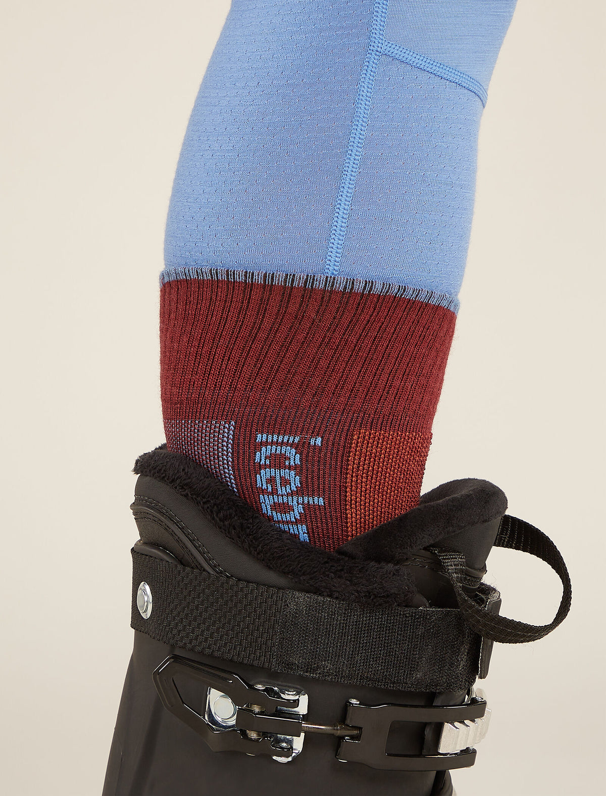 Women's Merino Ski+ Medium Over The Calf Socks Port/Baja - 1