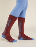 Women's Merino Ski+ Medium Over The Calf Socks Port/Baja - 2