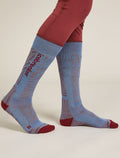 Women's Merino Blend Ski+ Medium Over The Calf Socks Mountain Contour Baja - 2