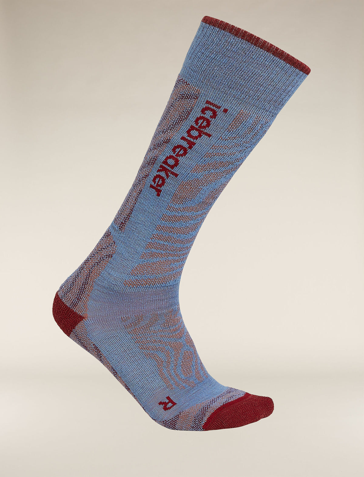 Women's Merino Blend Ski+ Medium Over The Calf Socks Mountain Contour Baja - 4