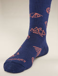 Women's Merino Lifestyle Ultralight Crew Socks Camp Essential Royal Navy/Tang - 1