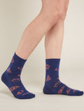 Women's Merino Lifestyle Ultralight Crew Socks Camp Essential Royal Navy/Tang - 2