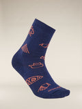 Women's Merino Lifestyle Ultralight Crew Socks Camp Essential Royal Navy/Tang - 4