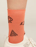 Women's Merino Lifestyle Ultralight Crew Socks Camp Essential Tang/Bittersweet - 1