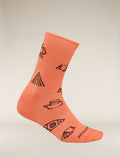 Women's Merino Lifestyle Ultralight Crew Socks Camp Essential Tang/Bittersweet - 2