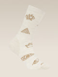Women's Merino Lifestyle Ultralight Crew Socks Camp Essential Ecru Hthr/Sand - 4