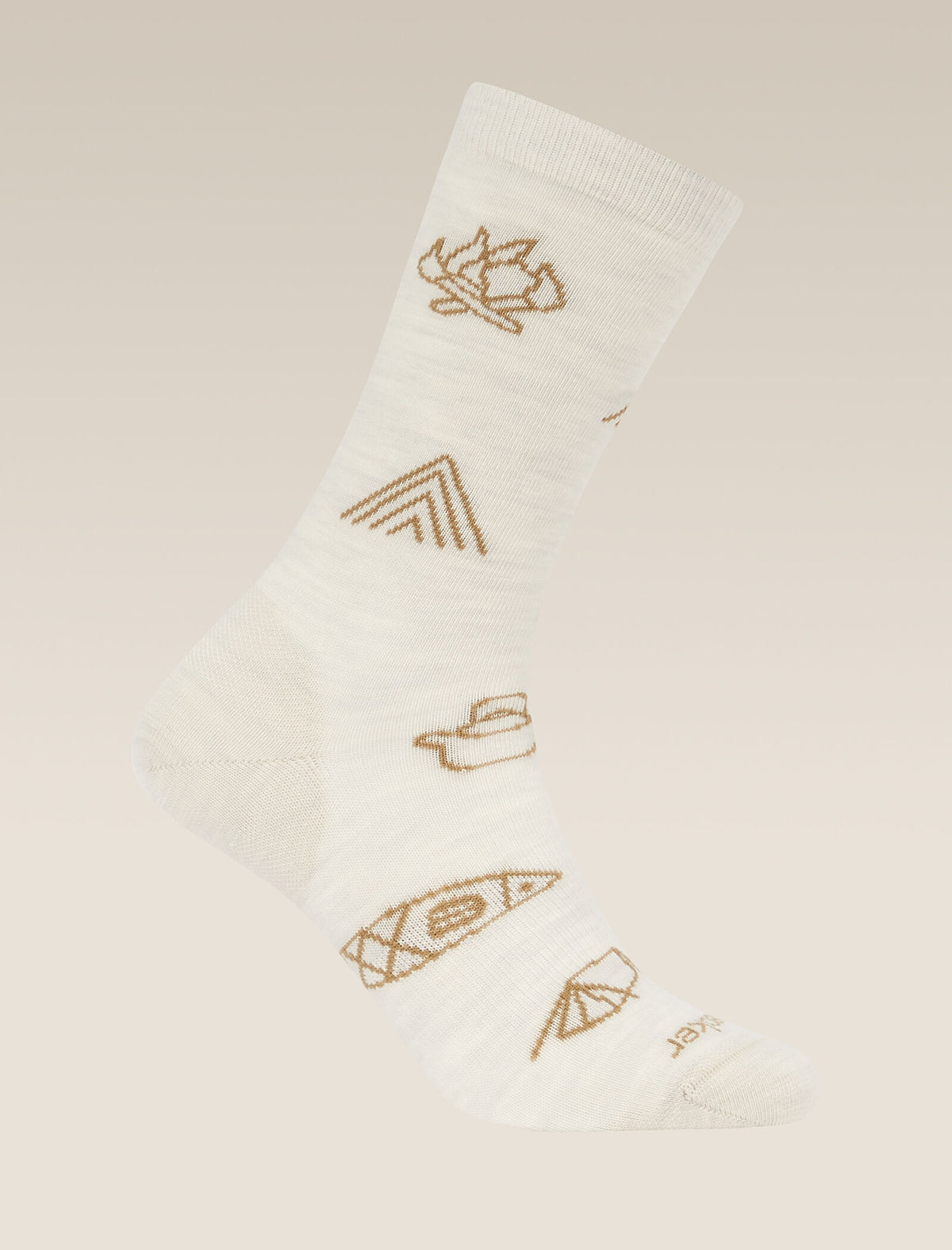 Women's Merino Lifestyle Ultralight Crew Socks Camp Essential Ecru Hthr/Sand - 4