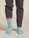 Women's Merino Lifestyle Ultralight Crew Socks Camp Essential Hydro/Topaz - 3