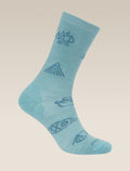 Women's Merino Lifestyle Ultralight Crew Socks Camp Essential Hydro/Topaz - 4