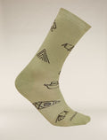 Men's Merino Lifestyle Ultralight Crew Socks Camp Essentials Lichen/Bittersweet - 4