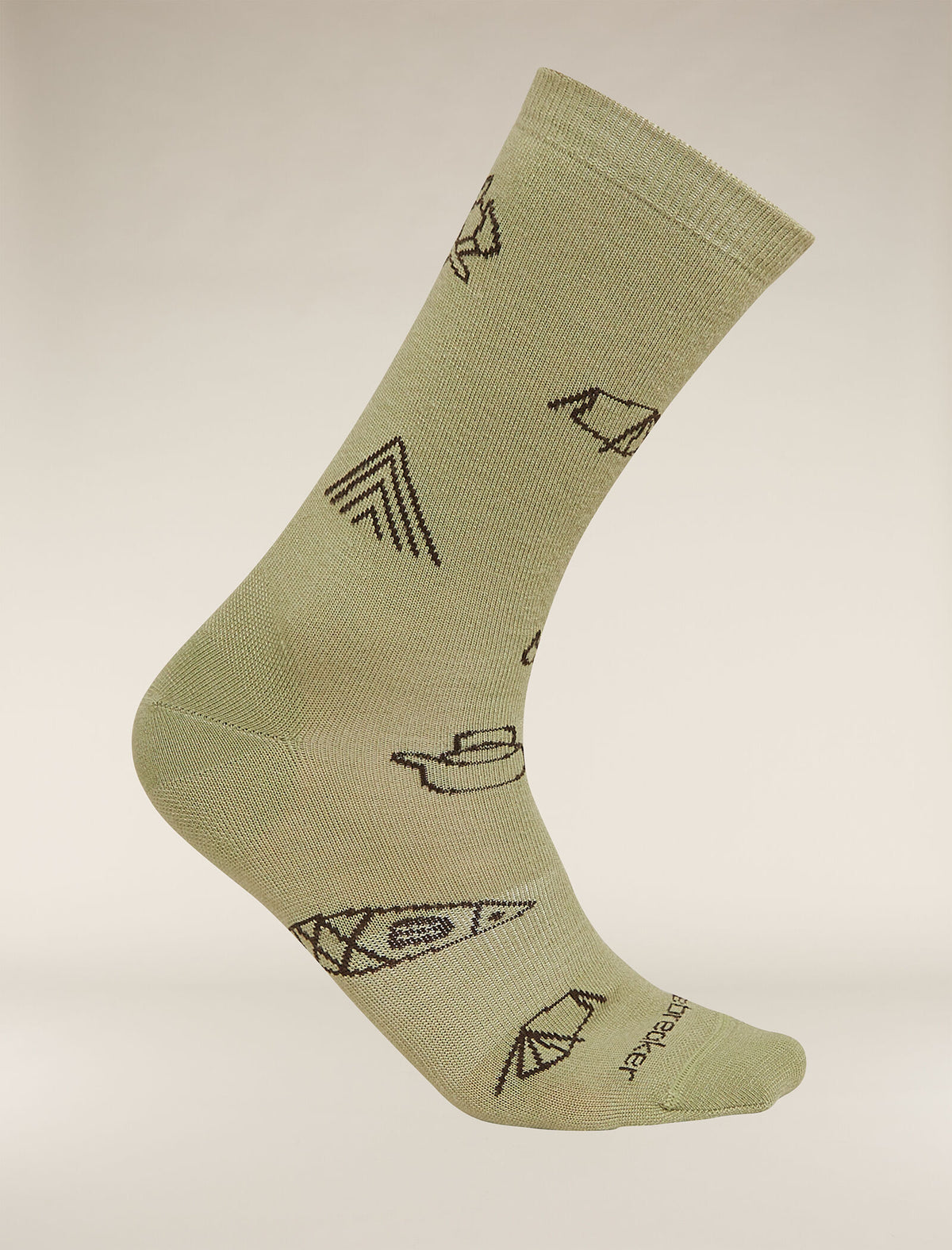 Men's Merino Lifestyle Ultralight Crew Socks Camp Essentials Lichen/Bittersweet - 4
