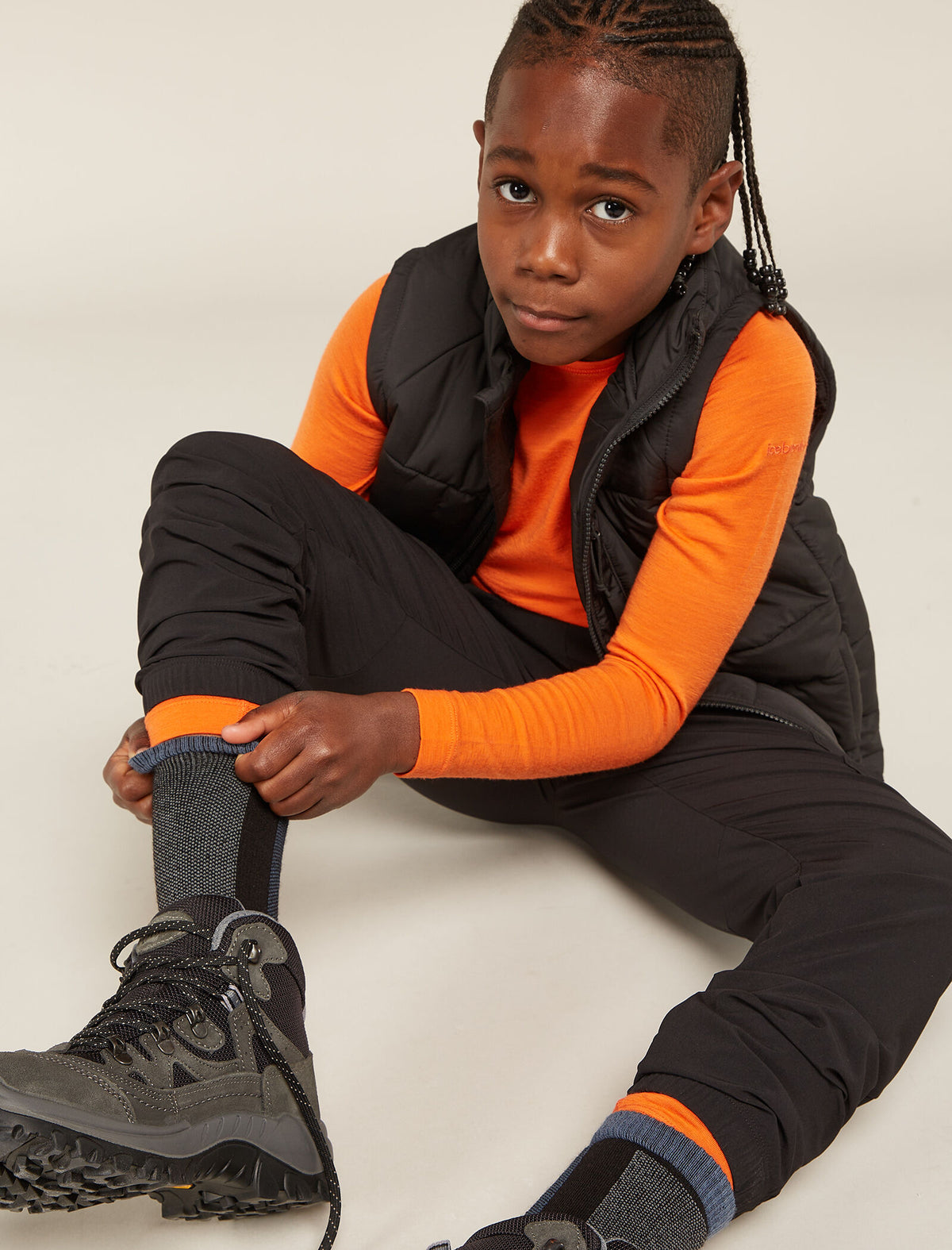 Kids’ Merino Ski+ Medium Over The Calf Socks Black/Dawn - 3