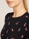 Women's Merino 200 Oasis Long Sleeve Crewe Thermal Top Snow Day Black/Acid Pink - 5