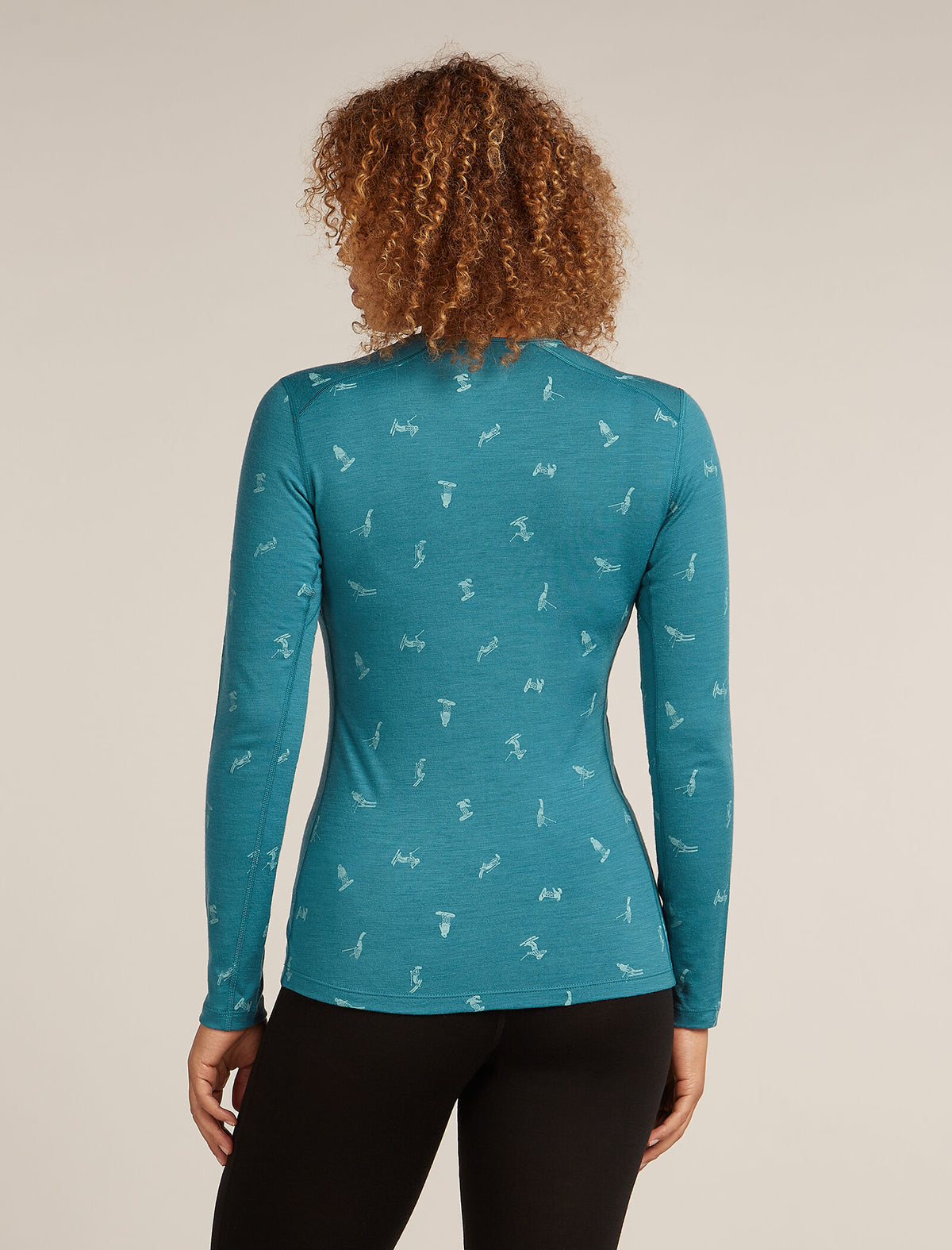 Women's Merino 200 Oasis Long Sleeve Crewe Thermal Top Snow Day Topaz/Hydro - 2