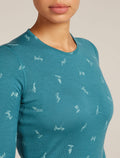Women's Merino 200 Oasis Long Sleeve Crewe Thermal Top Snow Day Topaz/Hydro - 5