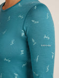 Women's Merino 200 Oasis Long Sleeve Crewe Thermal Top Snow Day Topaz/Hydro - 6