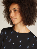 Women's Merino 200 Oasis Long Sleeve Crewe Thermal Top Snow Day Black/Aop - 6