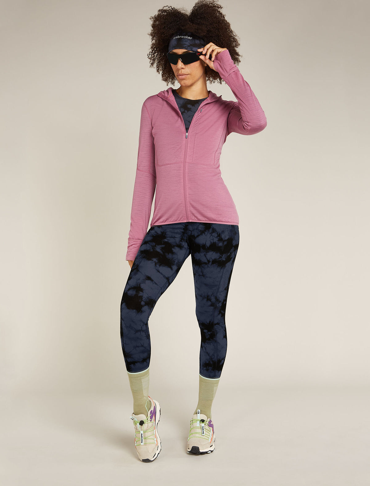 Women's Merino 200 Oasis Long Sleeve Crewe Thermal Top Cloud Dye Graphite/Black - 4