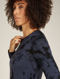 Women's Merino 200 Oasis Long Sleeve Crewe Thermal Top Cloud Dye Graphite/Black - 5