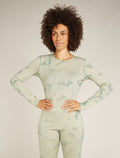 Women's Merino 200 Oasis Long Sleeve Crewe Thermal Top Cloud Dye Ashen - 1