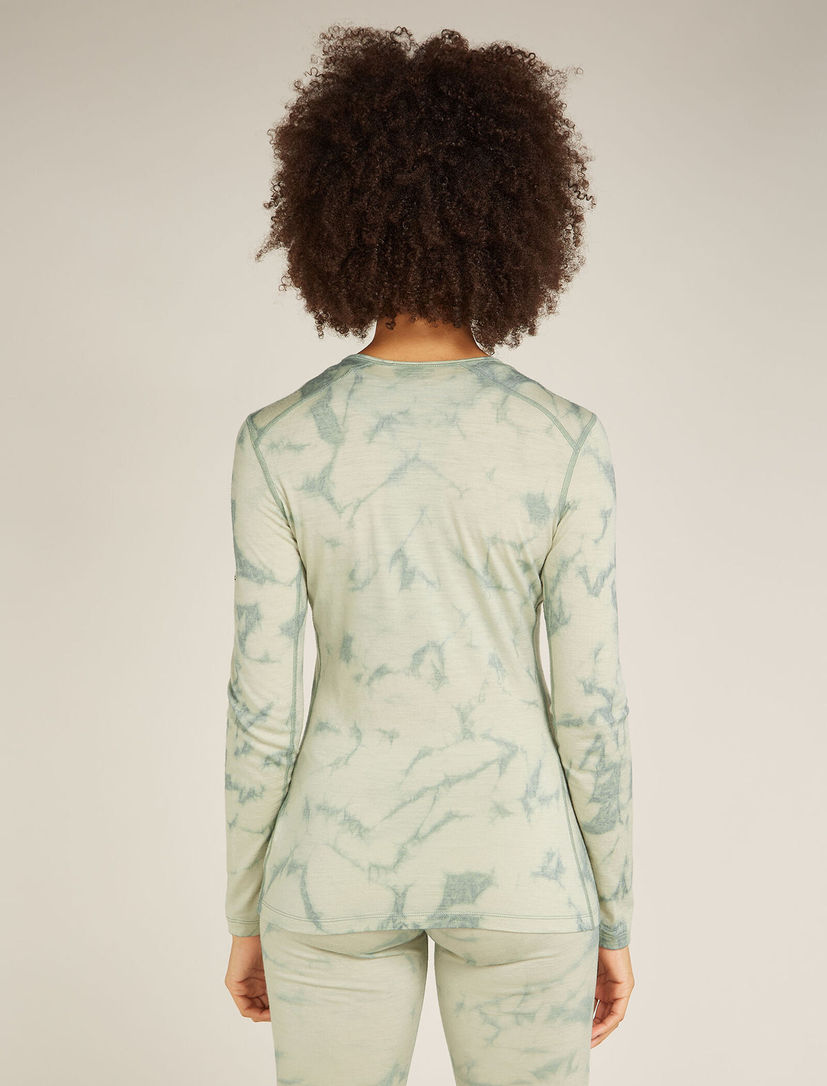 Women's Merino 200 Oasis Long Sleeve Crewe Thermal Top Cloud Dye Ashen - 2