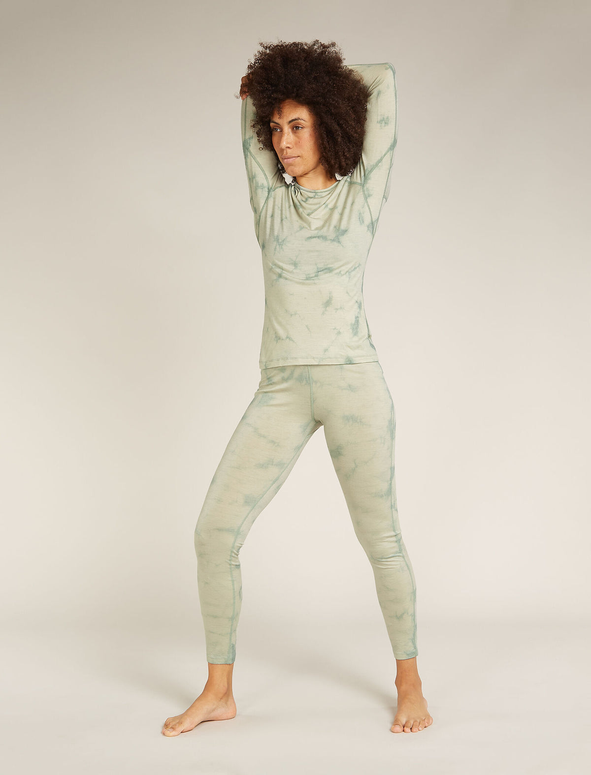 Women's Merino 200 Oasis Long Sleeve Crewe Thermal Top Cloud Dye Ashen - 3