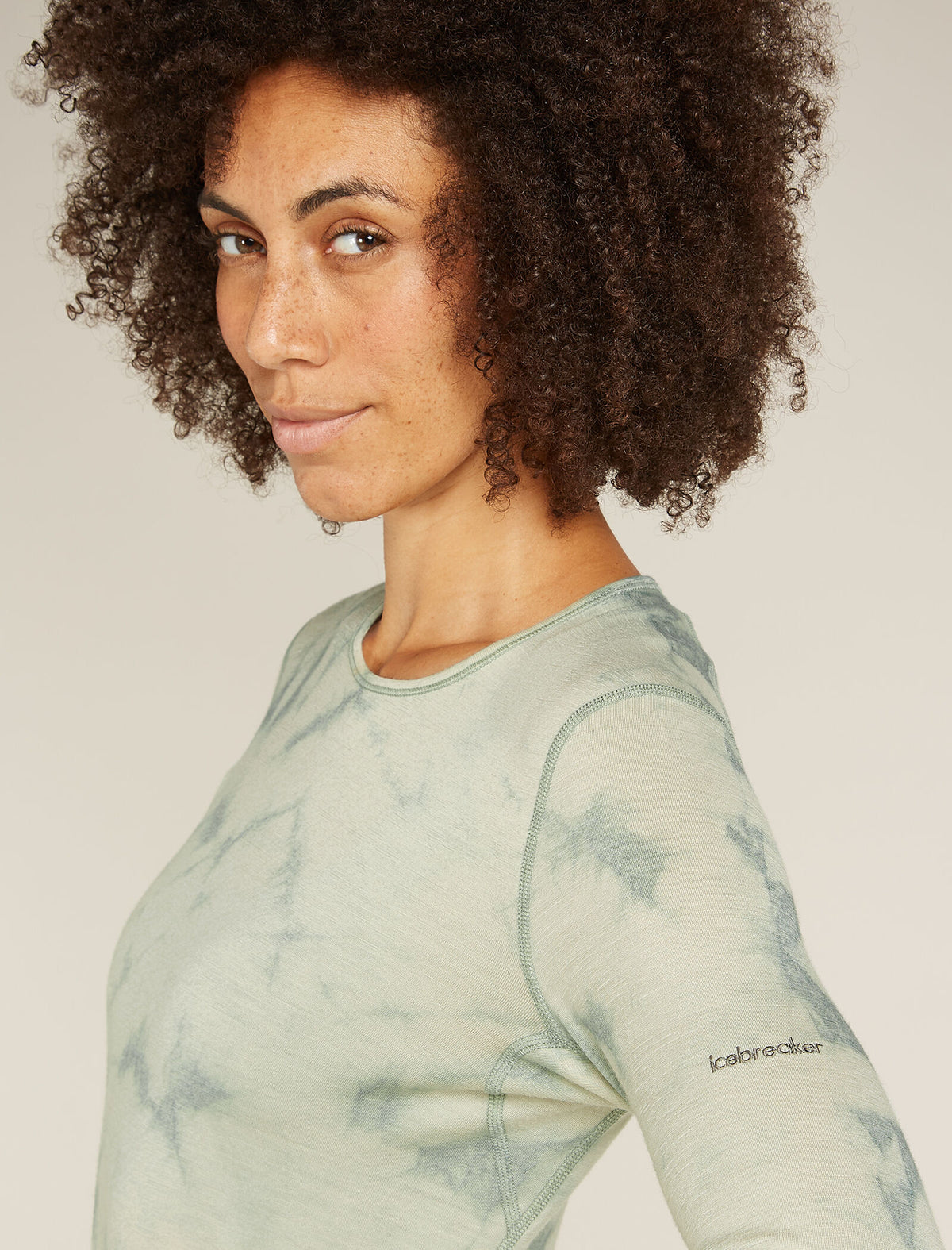 Women's Merino 200 Oasis Long Sleeve Crewe Thermal Top Cloud Dye Ashen - 6