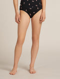 Women's Merino 150 Siren Hipkini Snow Day Black/Acid Pink - 1