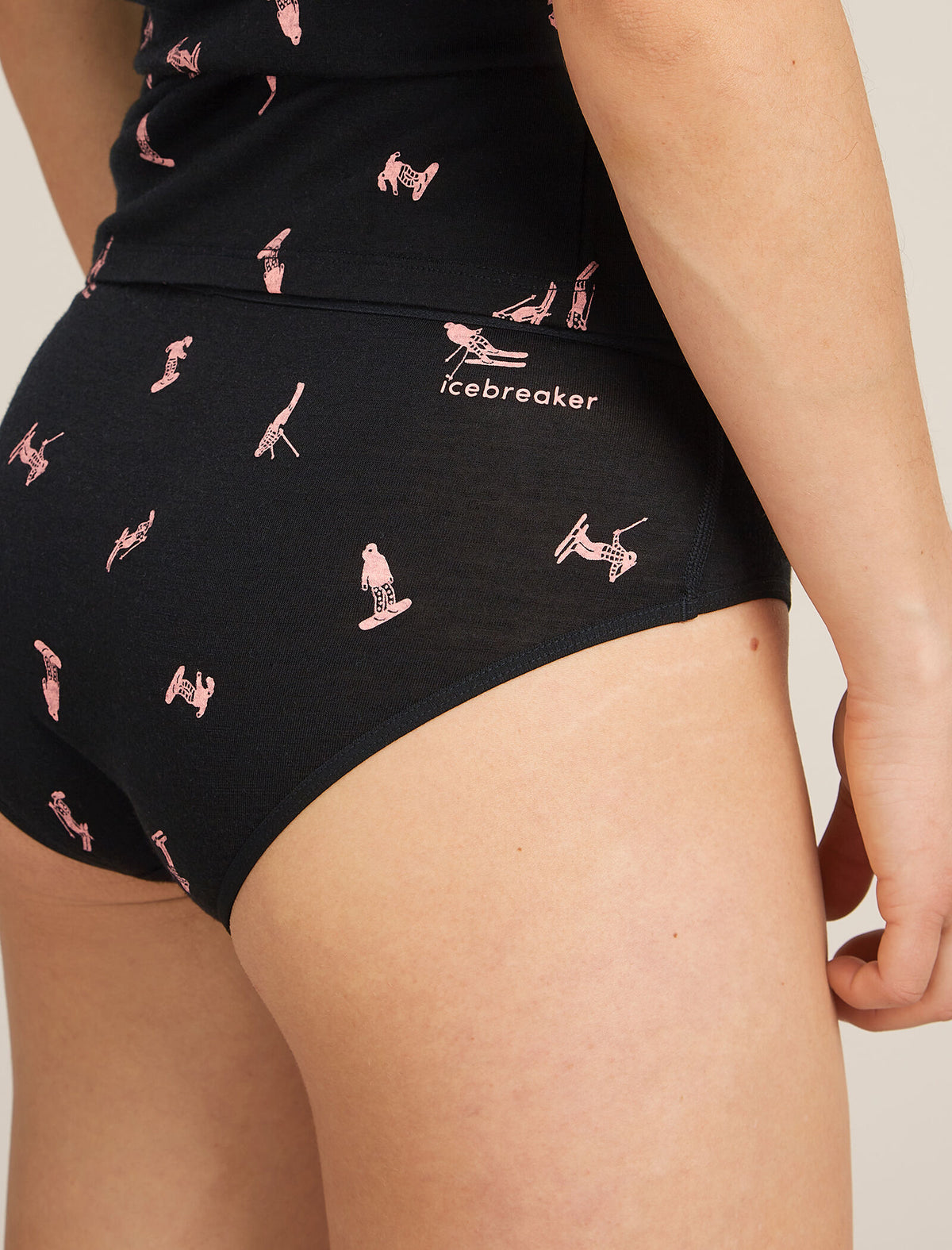 Women's Merino 150 Siren Hipkini Snow Day Black/Acid Pink - 7