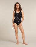 Women's Merino 150 Siren Tank Snow Day Black/Acid Pink - 3