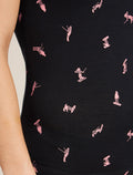 Women's Merino 150 Siren Tank Snow Day Black/Acid Pink - 4