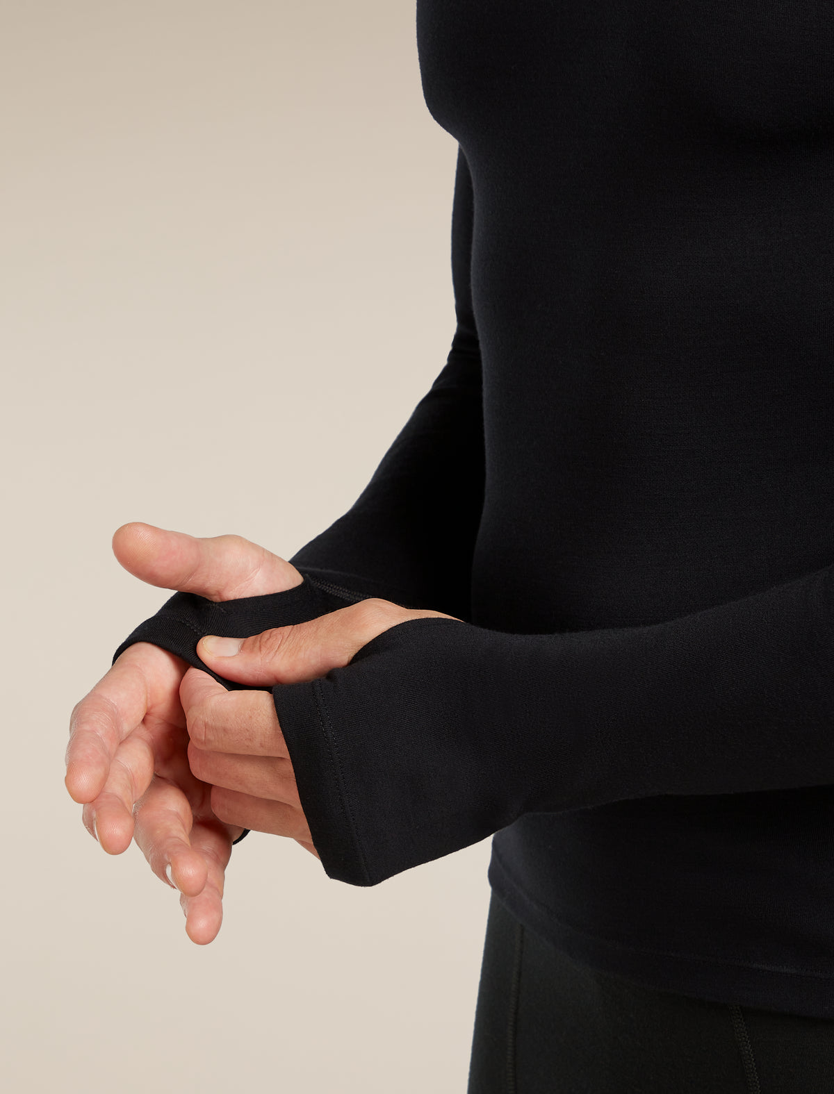 Men's 300 MerinoFine™ Polar Long Sleeve Roll Neck Thermal Top Black - 7