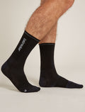 Men's Merino Blend Run+ Ultralight Crew Socks Cloud Dye Graphite/Black - 2