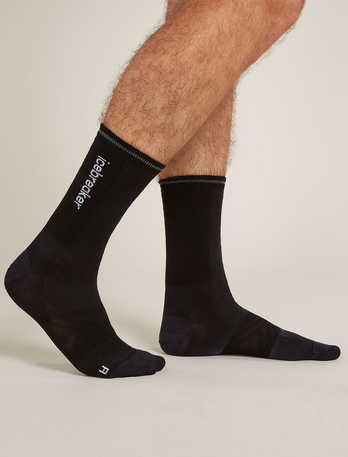 Men's Merino Blend Run+ Ultralight Crew Socks Cloud Dye Graphite/Black - 2