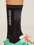 Women's Merino Blend Run+ Ultralight Crew Socks Cloud Dye Graphite/Black - 1