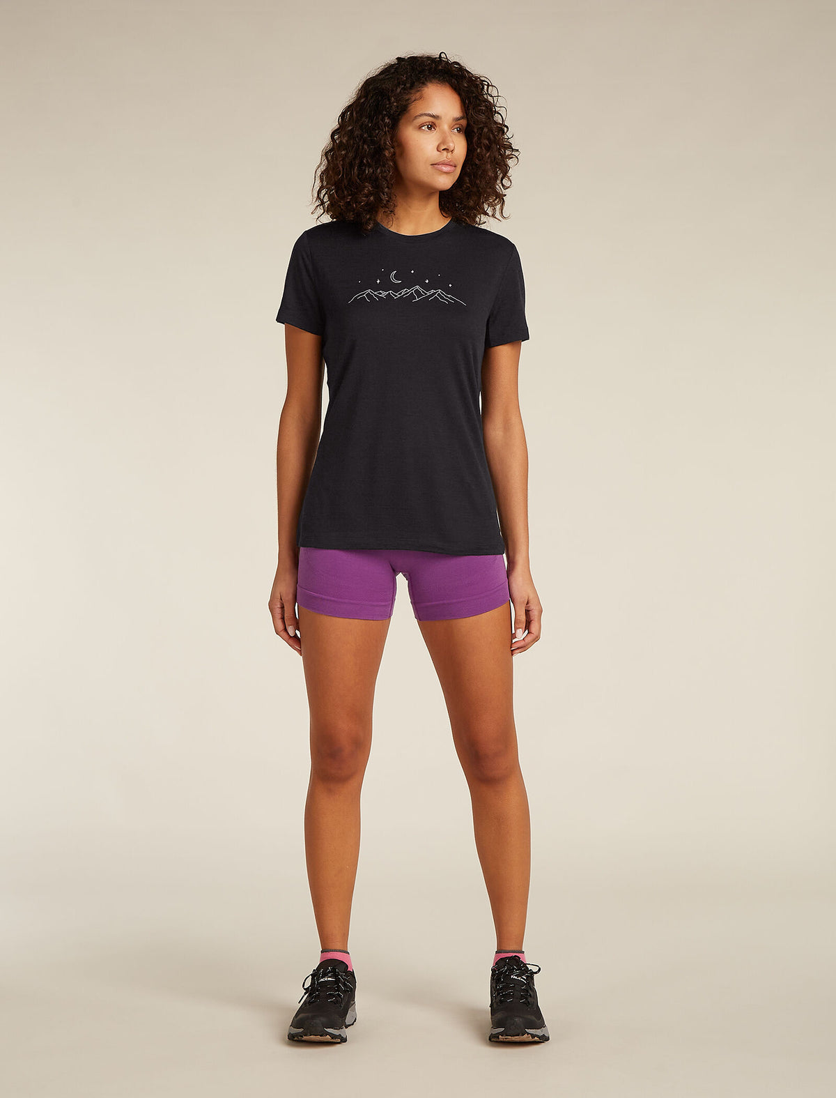 Women's Merino 150 Tech Lite Short Sleeve T-Shirt Sparkling Stars Black - 3
