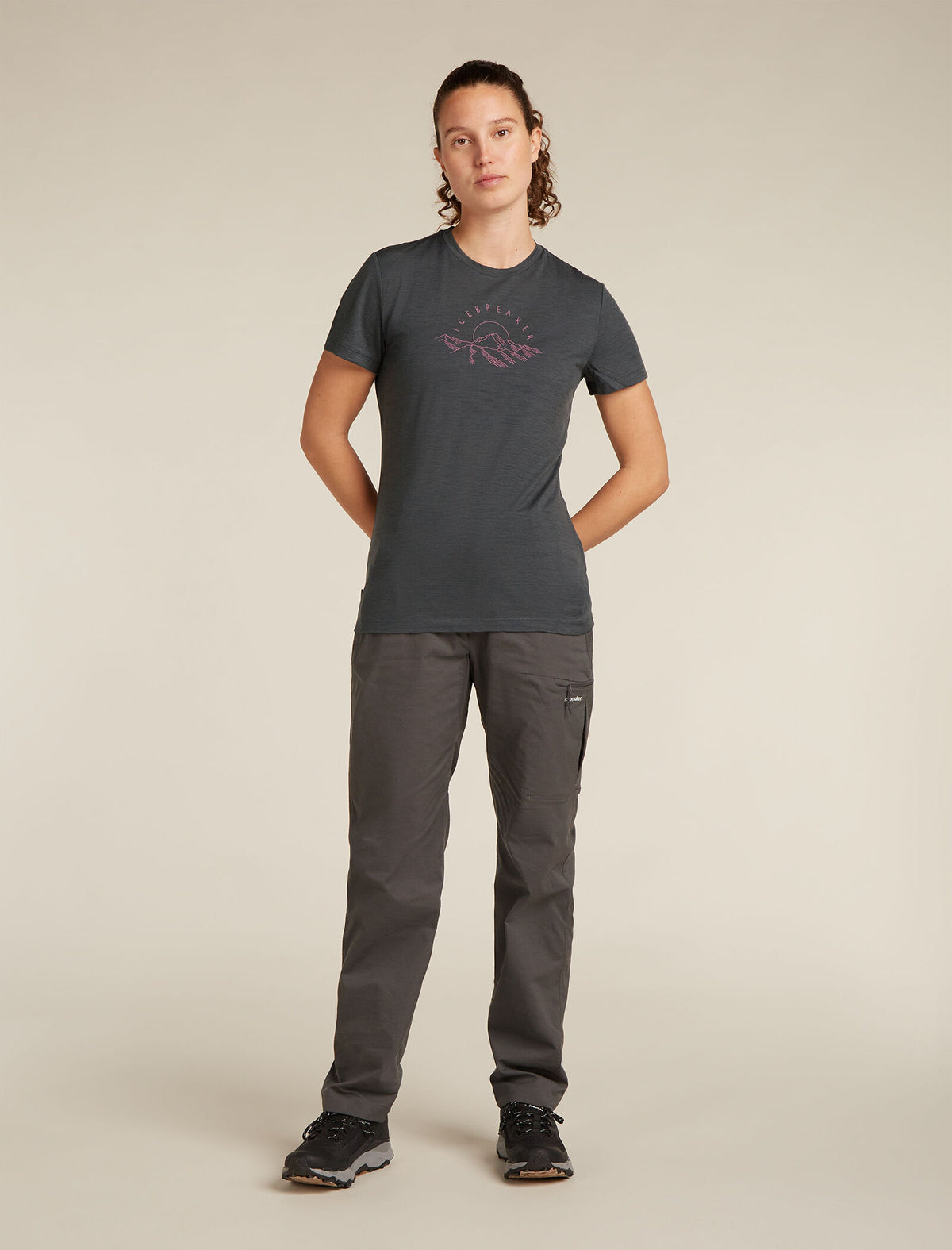 Women's Merino 150 Tech Lite Short Sleeve T-Shirt Sunrise Summit Obsidian - 3