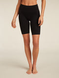 Women's Merino Blend 260 Seamless Rib 8" High Rise Shorts Black - 1